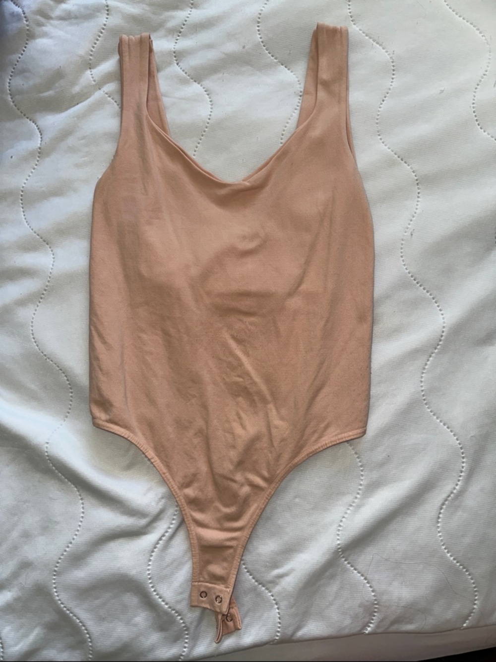 Free People Nude/Tan Scoop Neck Bodysuit